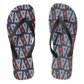 Dark Blue and Red Geometric Triangles Pattern Teenslippers (Voetbed)