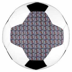 Dark Blue and Red Geometric Triangles Pattern Voetbal