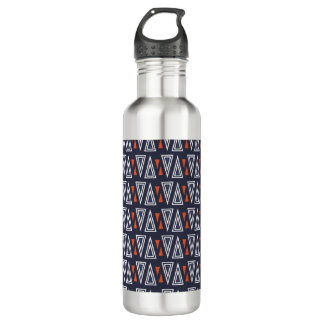 Dark Blue and Red Geometric Triangles Pattern Waterfles
