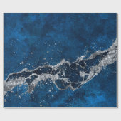 Dark Blue and Silver Abstract N3 Cadeaupapier (Vlak)