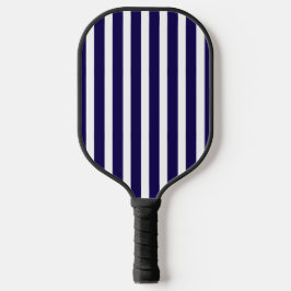 Dark Blue and White Striped Pickleball Paddle