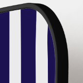 Dark Blue and White Striped Pickleball Paddle (Links Detail)