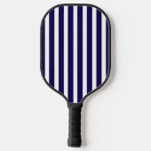 Dark Blue and White Striped Pickleball Paddle (Achterkant)