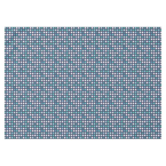 Dark Blue Aqua Turquoise Round Squares patroon Tafelkleed (Voorkant (Horizontaal))