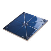 Dark Blue Art Deco  Ceramic Tile Tegeltje (Zijkant)