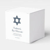 Dark Blue Bar Mitzvah, op maat gesneden Bedankdoosjes (Voorkant Zijde)
