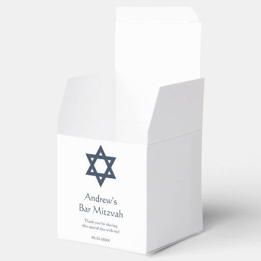 Dark Blue Bar Mitzvah, op maat gesneden Bedankdoosjes (Geopend)
