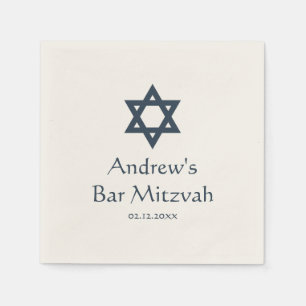 Dark Blue Bar Mitzvah, op maat gesneden Servet