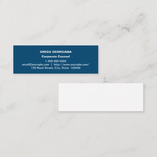 Dark Blue Basic Corporate Counsel Visitekaartje (Voorkant / Achterkant)