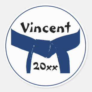 Dark Blue Belt voor Martials Arts Ronde Sticker