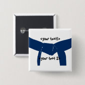 Dark Blue Belt voor Martials Arts Vierkante Button 5,1 Cm (Voorkant /achterkant)