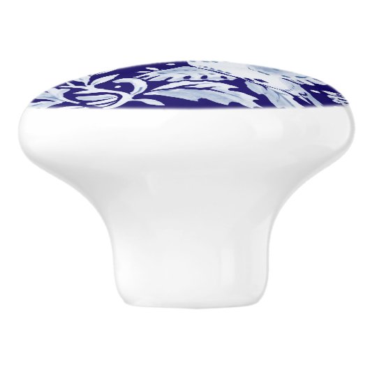 Dark Blue Bird Woodland Animal Floral Cobalt Navy Keramische Knop (Zijkant)