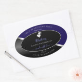 Dark Blue Black Wavy Silver Hearts Product Labels (Envelop)