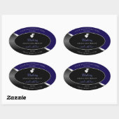 Dark Blue Black Wavy Silver Hearts Product Labels (Vel)