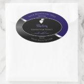 Dark Blue Black Wavy Silver Hearts Product Labels (Tas)
