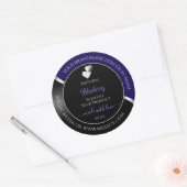 Dark Blue Black Wavy Silver Hearts Product Labels (Envelop)