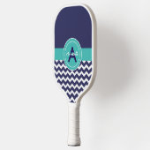 Dark Blue Blauwgroen Chevron Pickleball Paddle (Links)