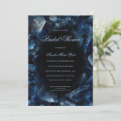 Dark Blue Boho Witch Crystals Black Bridal Shower Kaart (Staand voorkant)