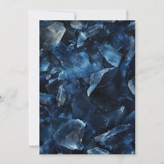 Dark Blue Boho Witch Crystals Black Bridal Shower Kaart (Achterkant)