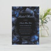 Dark Blue Boho Witch Crystals Black Bridal Shower Kaart (Staand voorkant)