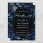 Dark Blue Boho Witch Crystals Black Handfasting Kaart (Voorkant / Achterkant)