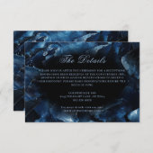 Dark Blue Boho Witch Crystals Black Wedding Informatiekaartje (Voorkant / Achterkant)