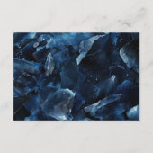 Dark Blue Boho Witch Crystals Black Wedding Informatiekaartje (Achterkant)