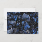 Dark Blue Boho Witch Crystals Black Wedding RSVP Kaartje (Achterkant)