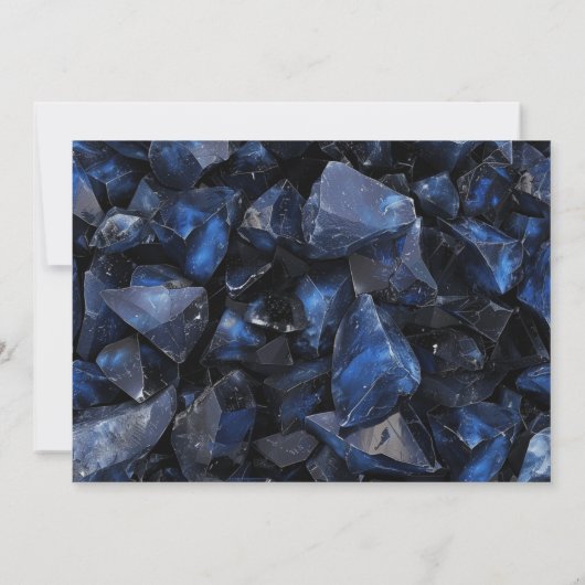 Dark Blue Boho Witch Crystals Black Wedding Save The Date (Achterkant)
