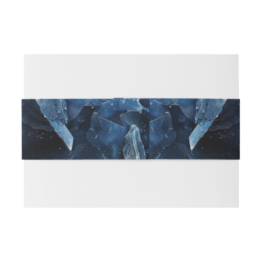 Dark Blue Boho Witch Crystals Black Wedding Uitnodigingen Wikkel (Achterkant Voorbeeld)