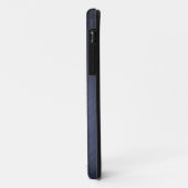 Dark Blue Brushed Aluminum Metal Look 2-Monogram Case-Mate iPhone Case (Achterkant/links)