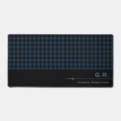 Dark Blue Buffalo Check Monogrammed For Him Bureaumat (Voorkant)