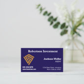 Dark Blue Calling Card for Any Business Visitekaartje (Staand voorkant)