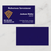 Dark Blue Calling Card for Any Business Visitekaartje (Voorkant / Achterkant)