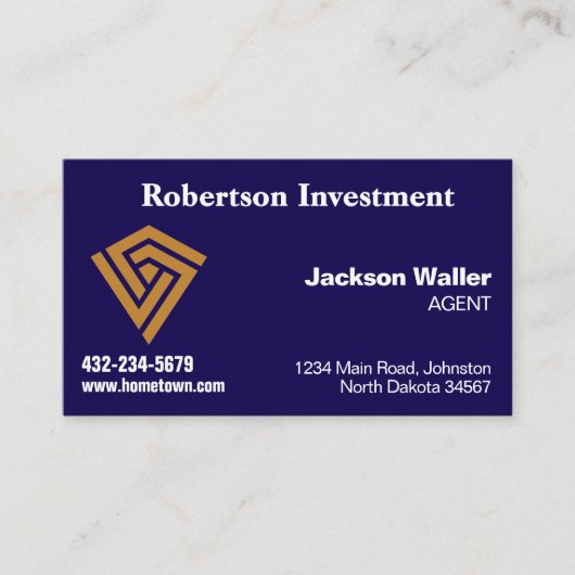 Dark Blue Calling Card for Any Business Visitekaartje (Voorkant)