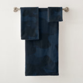 Dark Blue Camo Abstract Bad Handdoek (Insitu)