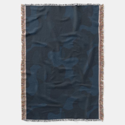 Dark Blue Camo Abstract Deken (Voorkant Verticaal)