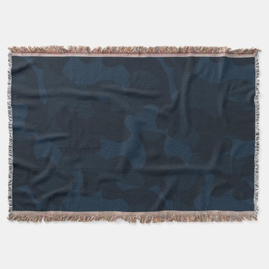 Dark Blue Camo Abstract Deken (Voorkant)