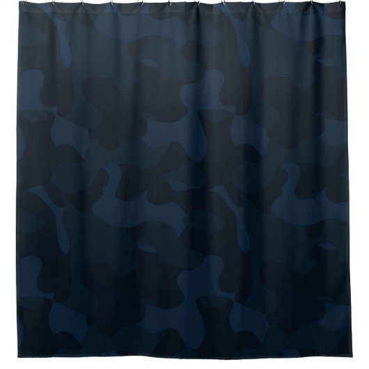 Dark Blue Camo Abstract Douchegordijn (Voorkant)