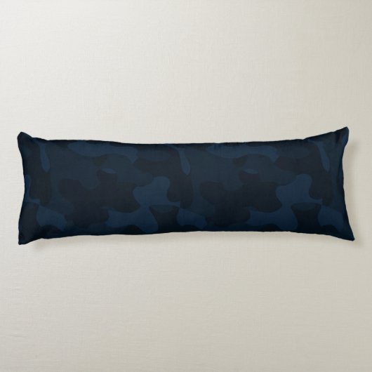Dark Blue Camo Abstract Lichaamskussen (Achterkant)