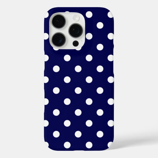 Dark Blue Cell Phone Cover With Stylish Polka Dots (Achterkant)