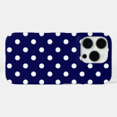 Dark Blue Cell Phone Cover With Stylish Polka Dots (Achterkant (horizontaal))