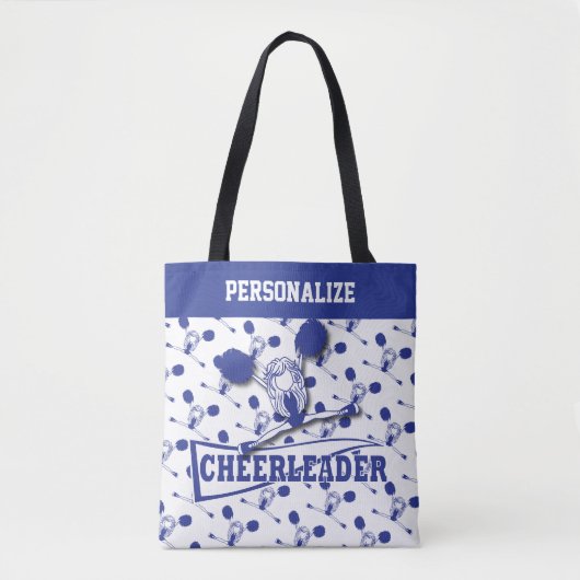Dark Blue Cheerleader Girl Tote Bag (Voorkant)