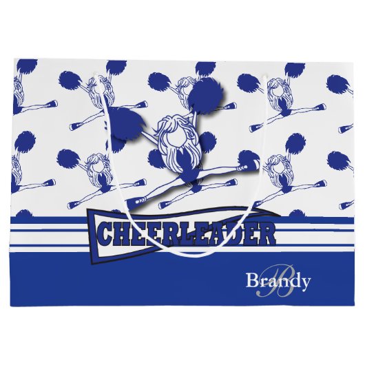 Dark Blue 📣 Cheerleader personaliseren Groot Cadeauzakje (Achterkant)
