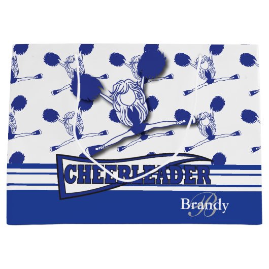 Dark Blue Cheerleader personaliseren Groot Cadeauzakje (Voorkant)