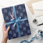 DARK BLUE CHRISTMAS WINTER FOREST MONOGRAM CADEAUPAPIER<br><div class="desc">Add some uniqueness and fun to your daily experience through this single and trendy design. Have fun with this design and lots of love.</div>