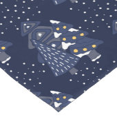 DARK BLUE CHRISTMAS WINTER FOREST MONOGRAM KORTE TAFELLOPER (Hoek)