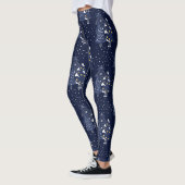 DARK BLUE CHRISTMAS WINTER FOREST MONOGRAM LEGGINGS (Links)