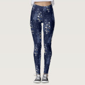 DARK BLUE CHRISTMAS WINTER FOREST MONOGRAM LEGGINGS (Voorkant)