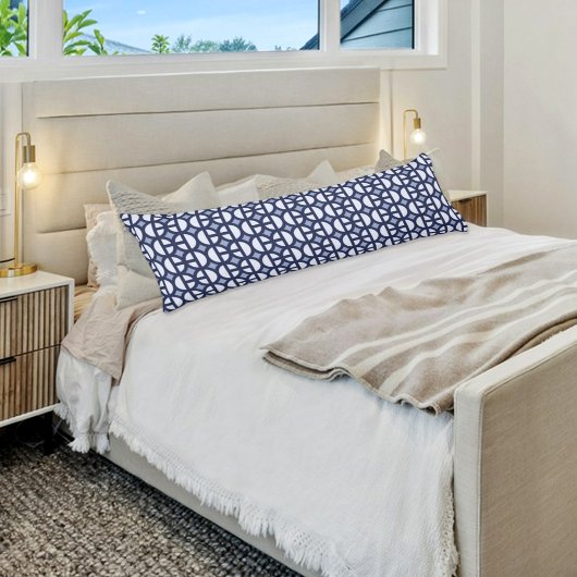 Dark Blue Circles Pattern Body Pillow Lichaamskussen